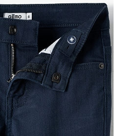 pantalon garcon uni coupe slim extensible bleu pantalonsB134901_2