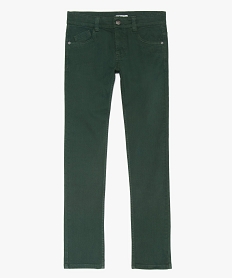 GEMO Pantalon garçon style jean slim 5 poches Vert