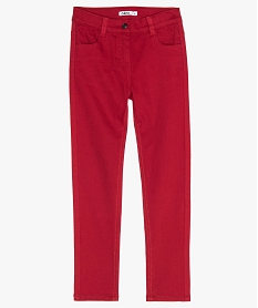pantalon stretch coupe slim fille rouge pantalonsB164501_1