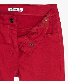pantalon stretch coupe slim fille rouge pantalonsB164501_2