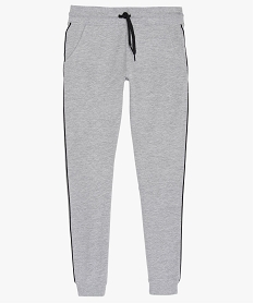 pantalon de jogging fille fin a lisere contraste gris pantalonsB183901_1