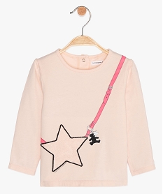 tee-shirt bebe fille a manches longues lulu castagnette rose tee-shirts manches longuesB197301_1
