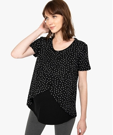 GEMO Tee-shirt de grossesse et dallaitement à motifs Noir