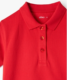 polo a manches courtes en coton pique uni fille rouge tee-shirtsB201301_4