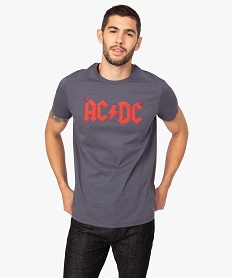 GEMO Tee-shirt homme avec inscription ACDC Gris