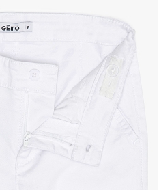 pantalon garcon en toile coupe chino blancB246001_2