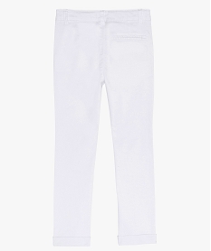 pantalon garcon en toile coupe chino blancB246001_3