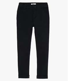 pantalon garcon en toile coupe chino noir pantalonsB246101_2