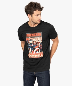 GEMO Tee-shirt homme avec motif Avengers - Marvel Noir