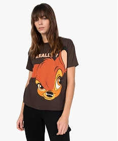 GEMO Tee-shirt femme coupe ample - Disney Animals Brun