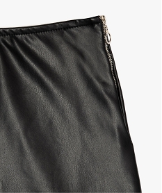jupe fille en cuir synthetique avec taille elastiquee noirB312501_2