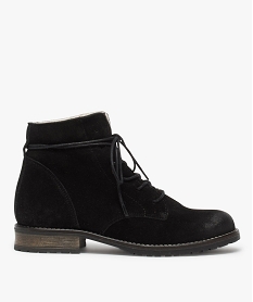 boots femme a lacets avec doublure chaude noir standard bottines fourreesB316101_1