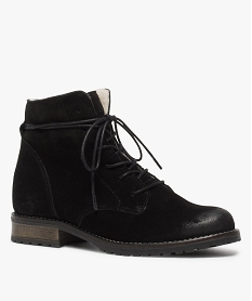 boots femme a lacets avec doublure chaude noir standard bottines fourreesB316101_2