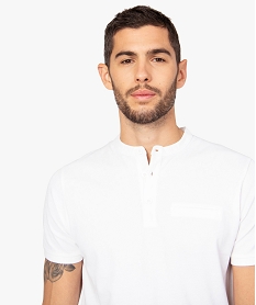 polo homme a manches courtes a col rond blanc polosB329701_2