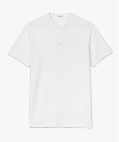polo homme a manches courtes a col rond blanc polosB329701_4