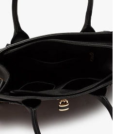 sac femme bi-matieres avec cadenas fantaisie noirB356501_3