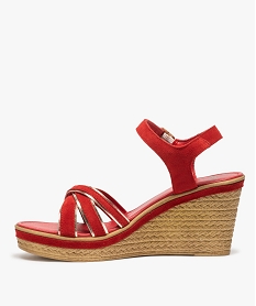 sandales femme a talon compense et details metallises rouge standard sandales a talonB421001_3