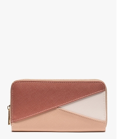 GEMO Portefeuille femme zippé à soufflet Rose