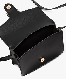 sac femme forme cartable avec anneau metallique noir sacs bandouliereB468101_3