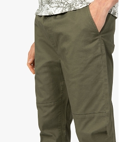 pantalon homme en toile avec taille et bas elastique vert pantalons de costumeB479901_3