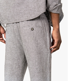 pantalon homme 55 lin coupe droite gris pantalons de costumeB481001_2