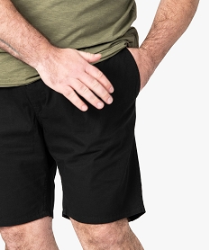 bermuda homme en toile de coton noir shorts et bermudasB483501_2