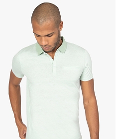 polo homme a manches courtes a fines rayures vert polosB490601_1