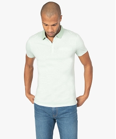 polo homme a manches courtes a fines rayures vert polosB490601_2