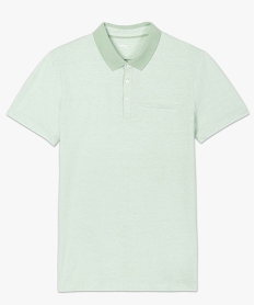 polo homme a manches courtes a fines rayures vert polosB490601_4