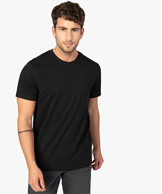 GEMO Tee-shirt homme à manches courtes et col rond Noir