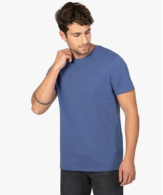 GEMO Tee-shirt homme à manches courtes et col rond Bleu