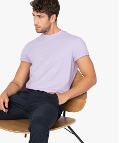 GEMO Tee-shirt homme à manches courtes et col rond Violet