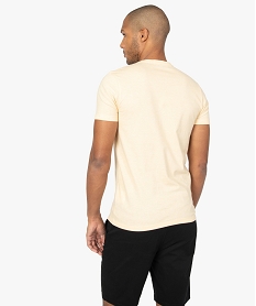 tee-shirt homme a manches courtes et col v coupe slim jaune tee-shirtsB496001_3