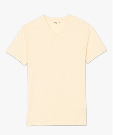 tee-shirt homme a manches courtes et col v coupe slim jaune tee-shirtsB496001_4
