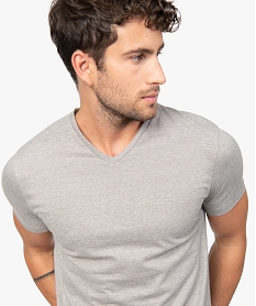 tee-shirt homme a manches courtes et col v coupe slim vertB496201_2