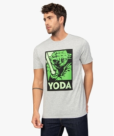 tee-shirt homme avec motif maitre yoda – star wars gris tee-shirtsB498001_2