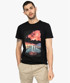 GEMO Tee-shirt homme avec large photo – Stranger Things Noir