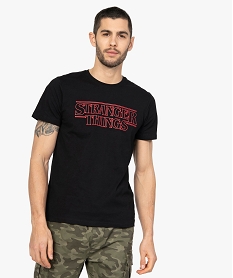 GEMO Tee-shirt homme avec inscription – Stranger Things Noir