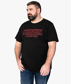 GEMO Tee-shirt homme grande taille avec inscription – Stranger Things Noir