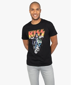 GEMO Tee-shirt homme imprimé Kiss Noir