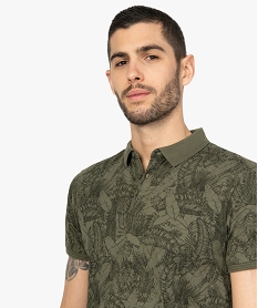 polo homme a manches courtes imprime tropical vert tee-shirtsB501001_3