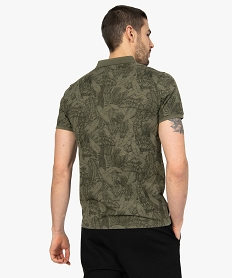 polo homme a manches courtes imprime tropical vert tee-shirtsB501001_4