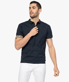 GEMO Polo homme à manches courtes imprimé tropical Bleu