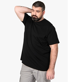 GEMO Tee-shirt homme à manches courtes uni Noir