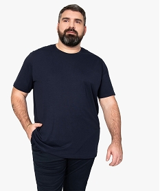 GEMO Tee-shirt homme à manches courtes uni Bleu