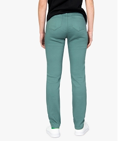 pantalon femme coupe slim en toile extensible vert pantalonsB514301_3