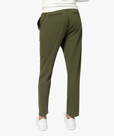 pantalon femme en toile avec large ceinture elastiquee vert pantalonsB516101_3