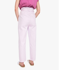 pantalon femme taille haute - lulu castagnette violet pantalonsB518201_3