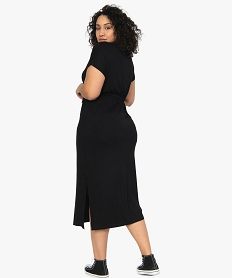 robe femme longue en maille jersey noir robesB560701_3