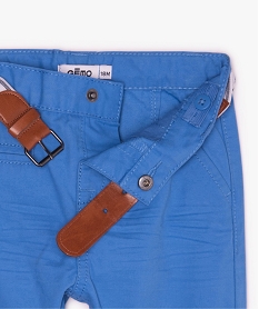 pantalon bebe garcon chino avec ceinture rayee bleu pantalonsB565701_2